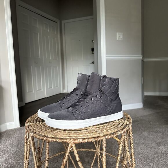 Supra Muska Skytop Canvas Textile Gray S18251 Men's Size US 11 High Top Sneaker - Picture 1 of 11